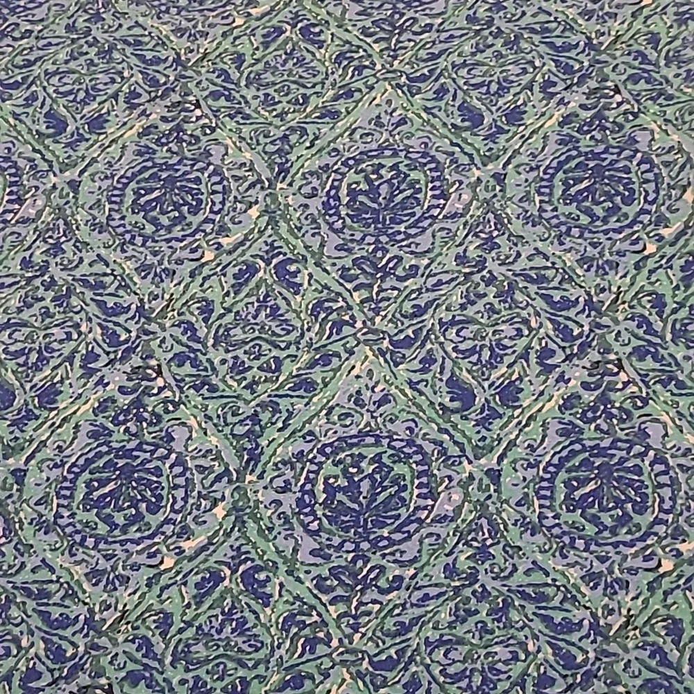 EUC Talbots Blue Patterned Boat Neck Cotton/Modal Blend Top - Picture 3 of 11